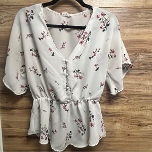 Sienna Sky White Floral Blouse